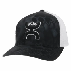 Hooey® Men's Bass 5-Panel Black & White Trucker Hat 2155T-BKWH