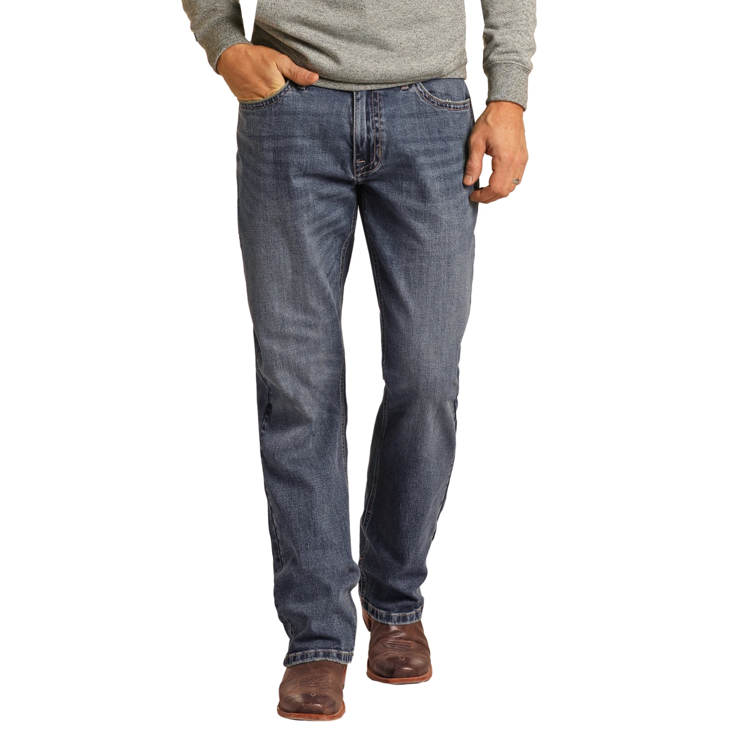 Rock & Roll Hooey Men's Double Barrel Stackable Bootcut Jeans HYMDTBR0KZ 2 Rock & Roll Hooey Men's Double Barrel Stackable Bootcut Jeans HYMDTBR0KZ - Image 2