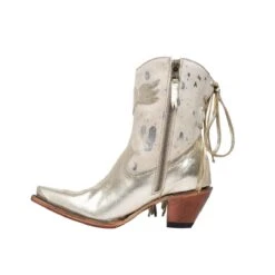 Junky Gypsy Ladies Spirit Animal Shortie Champagne Boots JG0040G -Western Cowboy Equipment Store jg0040g spiritanimalshortie champagnemetallicsilvercharo ps6 20210730