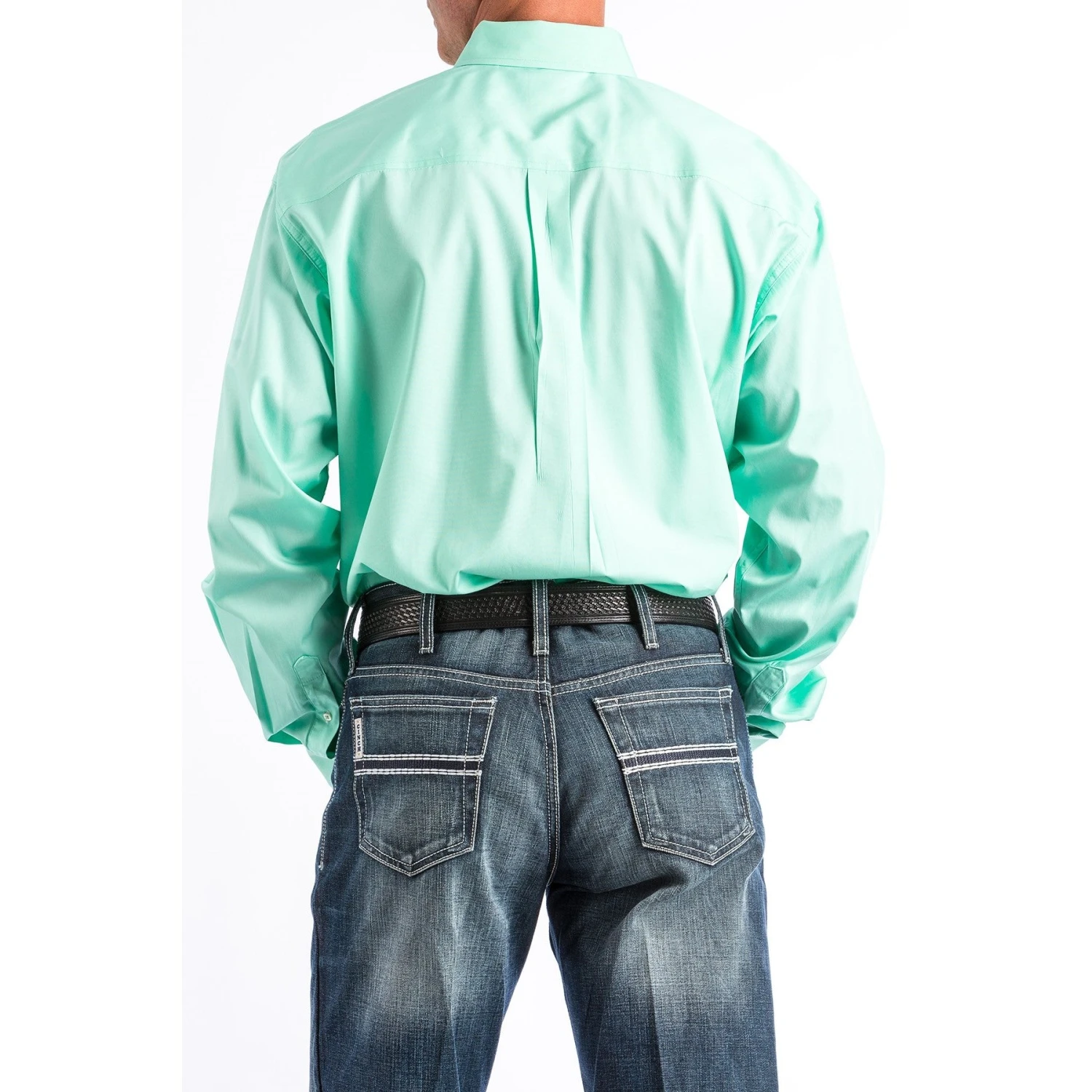 Cinch Men's Western Solid Mint Green Button-Down Shirt MTW1104237 3 Cinch Men's Western Solid Mint Green Button-Down Shirt MTW1104237 - Image 3
