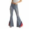 Rock & Roll Denim Ladies Americana Bargain Button Bell Jeans RRWD7PRZU5