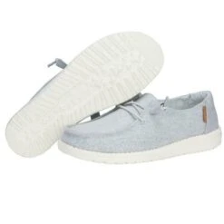 Hey Dude Ladies Wendy Linen Chambray Light Grey Shoes 121413058 -Western Cowboy Equipment Store s l1600 4