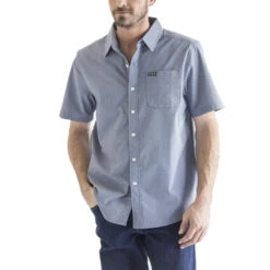 Kimes Ranch Mens Linville Navy Short Sleeve Button Down Shirt LINS-NVY