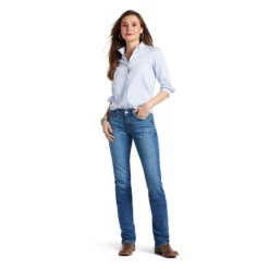 Ariat Ladies R.E.A.L™ Arrow Fit Straight Leg Catherine Maine Jeans 10039605 -Western Cowboy Equipment Store uhjhg